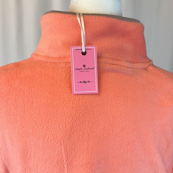 NWT - SIMPLY SOUTHERN CORAL GREY FLEECE LONG SLEEVE PULLOVER JACKET, SIZE L. - Picture 8 of 8